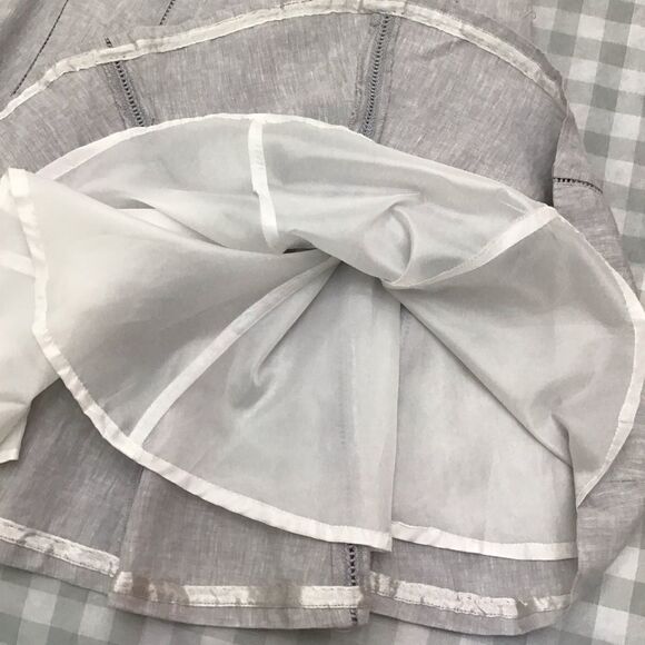 100% Linen Dalia Collection tulip skirt size 4 grey midi - Picture 6 of 12